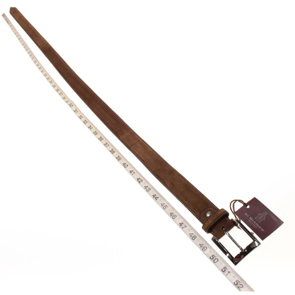 Di Bianco NWT Cut to Size Dress Belt In Solid Brown Suede Leather One Size
